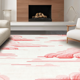 Ultra Soft Area Rug, Non Slip, Stain Resistant, Washable Area Rugs for Living Room, Bedroom, Charming Playful Character Design Rug(White)