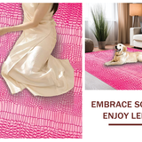 Ultra Soft Area Rug, Non Slip, Stain Resistant, Washable Area Rugs for Living Room, Bedroom, Fun Artistic Animal Silhouette(Pink)