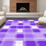 Ultra Soft Area Rug, Non Slip, Stain Resistant, Washable Area Rugs for Living Room, Bedroom, Dynamic Abstract Checkerboard Theme(Purple)