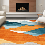 Ultra Soft Area Rug, Non Slip, Stain Resistant, Washable Area Rugs for Living Room, Bedroom, Contemporary Colorful Geometric Expression(Orange)