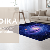 Ultra Soft Area Rug, Non Slip, Stain Resistant, Washable Area Rugs for Living Room, Bedroom, Futuristic Stellar Graphic Arrangement(Blue)