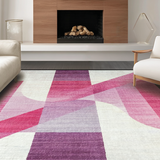 Ultra Soft Area Rug, Non Slip, Stain Resistant, Washable Area Rugs for Living Room, Bedroom, Twist Knot Carpet with Curved Bow Outline and Game Card Pattern(Purple)