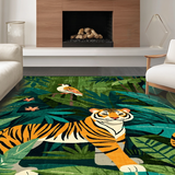 Ultra Soft Area Rug, Non Slip, Stain Resistant, Washable Area Rugs for Living Room, Bedroom, Charming Colorful Animal Print Style(Green)
