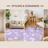 Ultra Soft Area Rug, Non Slip, Stain Resistant, Washable Area Rugs for Living Room, Bedroom, Trendy Soft Textured Pastel Vibe(Purple)