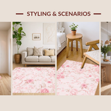 Ultra Soft Area Rug, Non Slip, Stain Resistant, Washable Area Rugs for Living Room, Bedroom, Elegant Modern Fluffy Touch(Pink)