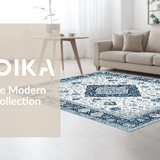 Ultra Soft Area Rug, Non Slip, Stain Resistant, Washable Area Rugs for Living Room, Bedroom, Luxurious Abstract Ethnic Patterns(White)