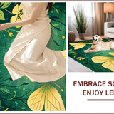 Ultra Soft Area Rug, Non Slip, Stain Resistant, Washable Area Rugs for Living Room, Bedroom, Elegant Butterfly Leaf Composition(Green)