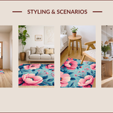 Ultra Soft Area Rug, Non Slip, Stain Resistant, Washable Area Rugs for Living Room, Bedroom, Vintage Pink Non-Slip Living Room Rug(Pink)