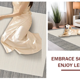 Ultra Soft Area Rug, Non Slip, Stain Resistant, Washable Area Rugs for Living Room, Bedroom, Chic Minimalist Sisal Motif(Beige)