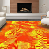 Ultra Soft Area Rug, Non Slip, Stain Resistant, Washable Area Rugs for Living Room, Bedroom, Dynamic Curvilinear Motif(Orange)