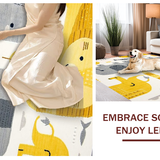 Ultra Soft Area Rug, Non Slip, Stain Resistant, Washable Area Rugs for Living Room, Bedroom, Colorful Cartoonish Wildlife Pattern(Yellow)