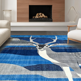 Ultra Soft Area Rug, Non Slip, Stain Resistant, Washable Area Rugs for Living Room, Bedroom, Striking Textured Animal Print(Blue)