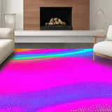 Ultra Soft Area Rug, Non Slip, Stain Resistant, Washable Area Rugs for Living Room, Bedroom, Bright Artistic Layered Design(Pink)