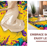 Ultra Soft Area Rug, Non Slip, Stain Resistant, Washable Area Rugs for Living Room, Bedroom, Colorful Abstract Lobster Motif(Yellow)