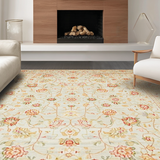 Ultra Soft Area Rug, Non Slip, Stain Resistant, Washable Area Rugs for Living Room, Bedroom, Inviting Rustic Floral Arrangement(Ivory)
