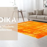 Ultra Soft Area Rug, Non Slip, Stain Resistant, Washable Area Rugs for Living Room, Bedroom, Trendy Vibrant Swirled Color Canvas(Orange)