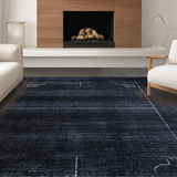 Ultra Soft Area Rug, Non Slip, Stain Resistant, Washable Area Rugs for Living Room, Bedroom, Elegant Black Bow Rug - Designer Bathmat for Coquette Home Aesthetics(Gray)