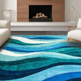 Elegant Curved Seascape Imagery(Blue)