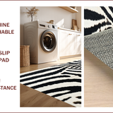 Ultra Soft Area Rug, Non Slip, Stain Resistant, Washable Area Rugs for Living Room, Bedroom, Black and White Cowhide Living Room Animal Mat(Black)