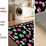 Ultra Soft Area Rug, Non Slip, Stain Resistant, Washable Area Rugs for Living Room, Bedroom, Artistic Colorful Paw Trait Design(Pink)