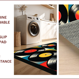 Ultra Soft Area Rug, Non Slip, Stain Resistant, Washable Area Rugs for Living Room, Bedroom, Retro Artistic Vinyl Record Design(Black)