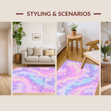 Ultra Soft Area Rug, Non Slip, Stain Resistant, Washable Area Rugs for Living Room, Bedroom, Radiant Multicolor Abstract Artistry(Purple)