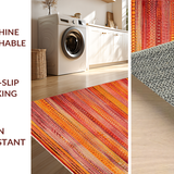 Ultra Soft Area Rug, Non Slip, Stain Resistant, Washable Area Rugs for Living Room, Bedroom, Eclectic Multicolor Ethnic Tapestry(Red)