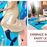 Ultra Soft Area Rug, Non Slip, Stain Resistant, Washable Area Rugs for Living Room, Bedroom, Bright Childlike Ocean Scene(Blue)