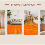 Ultra Soft Area Rug, Non Slip, Stain Resistant, Washable Area Rugs for Living Room, Bedroom, Exotic Spiritual Non-Slip Yoga Rug(Orange)
