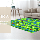 Ultra Soft Area Rug, Non Slip, Stain Resistant, Washable Area Rugs for Living Room, Bedroom, Interactive Colorful Children's Game Room Rug(Green)
