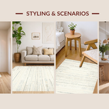 Ultra Soft Area Rug, Non Slip, Stain Resistant, Washable Area Rugs for Living Room, Bedroom, Minimalist Warm Creamy Touch(Ivory)