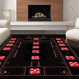 Ultra Soft Area Rug, Non Slip, Stain Resistant, Washable Area Rugs for Living Room, Bedroom, Chic Minimalist Patterned Flocking(Red)