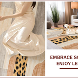 Ultra Soft Area Rug, Non Slip, Stain Resistant, Washable Area Rugs for Living Room, Bedroom, Chic Earthy Toned Leopard Motif(Beige)