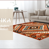 Ultra Soft Area Rug, Non Slip, Stain Resistant, Washable Area Rugs for Living Room, Bedroom, Vibrant Southwestern Rustic Aesthetic(Red)