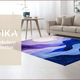 Ultra Soft Area Rug, Non Slip, Stain Resistant, Washable Area Rugs for Living Room, Bedroom, Trendy Floral Patterned Elegance(Purple)