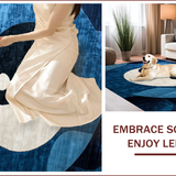Ultra Soft Area Rug, Non Slip, Stain Resistant, Washable Area Rugs for Living Room, Bedroom, Yin Yang Circle(Blue)