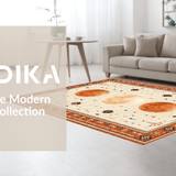 Ultra Soft Area Rug, Non Slip, Stain Resistant, Washable Area Rugs for Living Room, Bedroom, Lively Tropical Trellis Artistry(Orange)