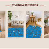 Ultra Soft Area Rug, Non Slip, Stain Resistant, Washable Area Rugs for Living Room, Bedroom, Vibrant Blue Gray Traffic Pattern(Blue)