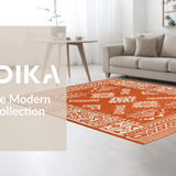 Ultra Soft Area Rug, Non Slip, Stain Resistant, Washable Area Rugs for Living Room, Bedroom, Stylish Minimalist Knot Design(Orange)