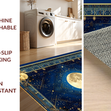 Ultra Soft Area Rug, Non Slip, Stain Resistant, Washable Area Rugs for Living Room, Bedroom, Vibrant Cosmic Medallion Aesthetic(Blue)