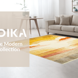 Ultra Soft Area Rug, Non Slip, Stain Resistant, Washable Area Rugs for Living Room, Bedroom, Soft Pastel Circular Accents(Gold)