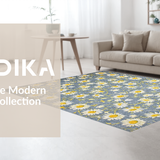 Ultra Soft Area Rug, Non Slip, Stain Resistant, Washable Area Rugs for Living Room, Bedroom, Quaint White Daisy Aesthetic(Blue)