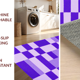 Ultra Soft Area Rug, Non Slip, Stain Resistant, Washable Area Rugs for Living Room, Bedroom, Vibrant Educational Diamond Pattern(Purple)