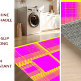 Ultra Soft Area Rug, Non Slip, Stain Resistant, Washable Area Rugs for Living Room, Bedroom, Eclectic Bold Geometric Styles(Pink)