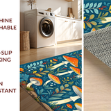 Trendy Retro Mushroom Illustration(Blue)