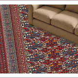 Ultra Soft Area Rug, Non Slip, Stain Resistant, Washable Area Rugs for Living Room, Bedroom, Rustic Moose Cabin(Red)
