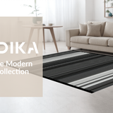 Ultra Soft Area Rug, Non Slip, Stain Resistant, Washable Area Rugs for Living Room, Bedroom, Rustic Reversible Patterned Textiles(Black)