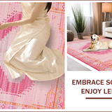 Ultra Soft Area Rug, Non Slip, Stain Resistant, Washable Area Rugs for Living Room, Bedroom, Lovely Romantic Vintage Style(Pink)