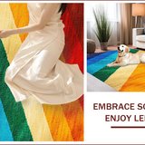 Ultra Soft Area Rug, Non Slip, Stain Resistant, Washable Area Rugs for Living Room, Bedroom, Boho Terracotta Rainbow Low Pile Nursery Rug(Red)