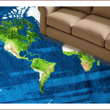 Contemporary Earthy Map Motif(Blue)